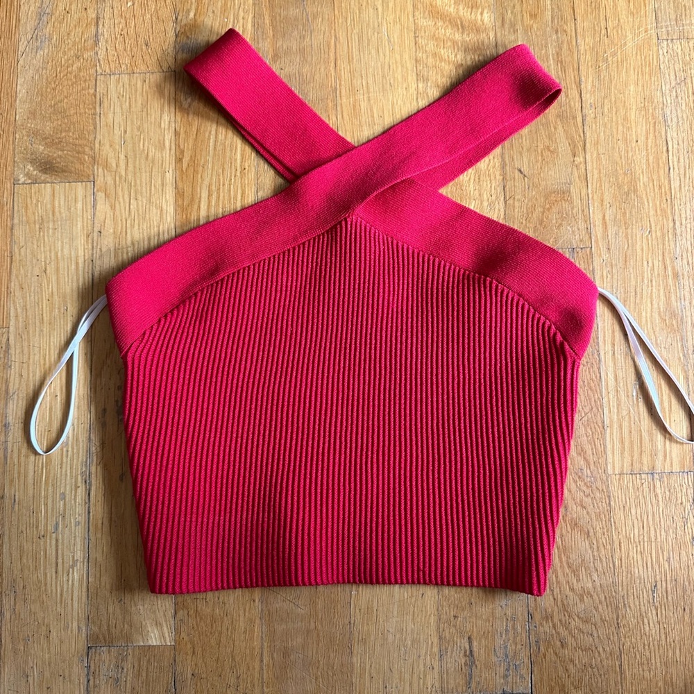 Aritizia Red Halter Crop Top Size Small